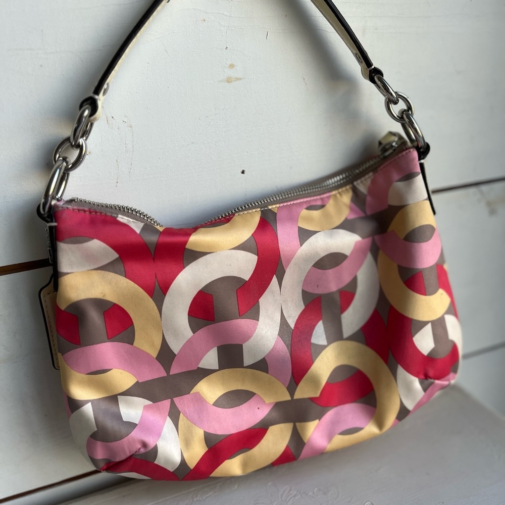 Coach Multi Color Spring Should Bag With Strap - image 2